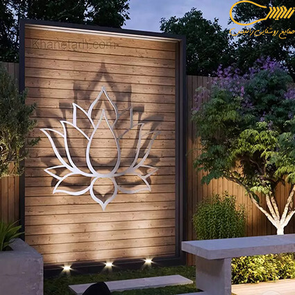 نورپردازی دیوار حیاط